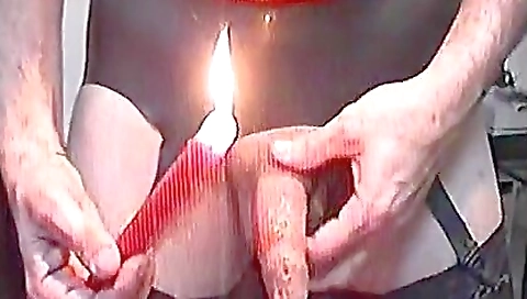 Sexy nurse fucks her first time with a dildo