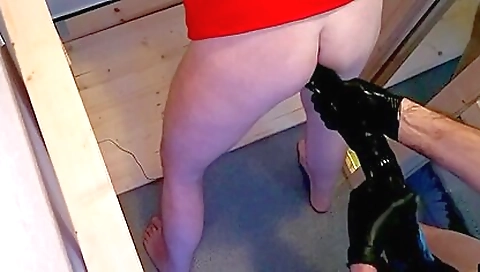 Married girl shows off her huge cock